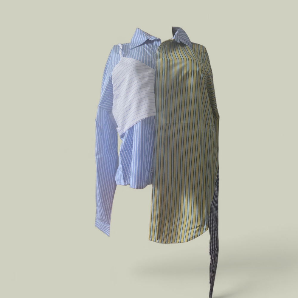 Multicolor Striped and Checkered Men's Shirt